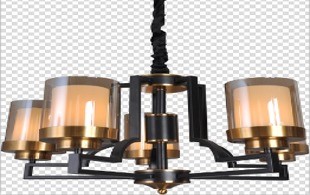 Chandelier (E27*5 Glass + Metal)