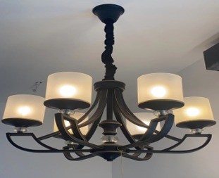 Chandelier (E27*6 Glass + Metal)
