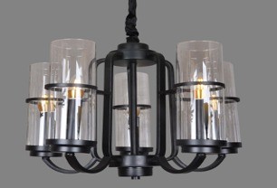 Chandelier (E27*5 Glass + Metal)