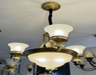 Chandelier (E27*6 Glass + Metal)