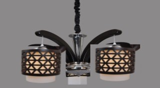 Chandelier (E27*5 WOOD + GLASS)
