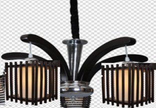 Chandelier (E27*5 WOOD+GLASS)