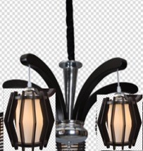 Chandelier (E27*5 WOOD+GLASS)