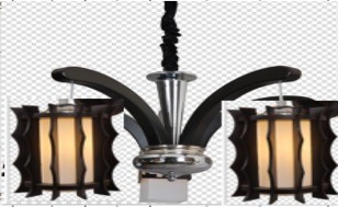 Chandelier (E27*5 WOOD+GLASS)