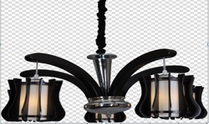 Chandelier (E27*5 WOOD+GLASS)