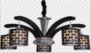 Chandelier (E27*5 WOOD+GLASS)