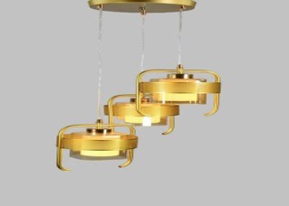 Chandelier (E27*3 METAL+GLASS)
