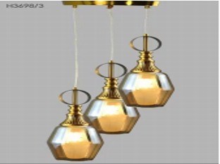 Chandelier (E27*3 METAL+GLASS)