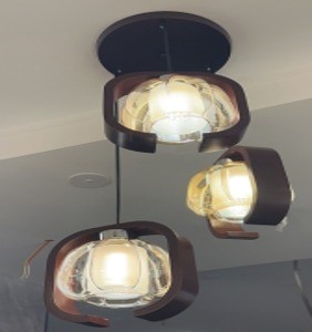 Chandelier (E27*3 WOOD+GLASS)