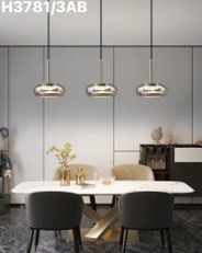 Chandelier (3C LED Amber glass)