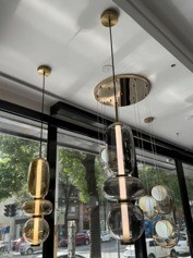Chandelier (3C LED Amber glass)